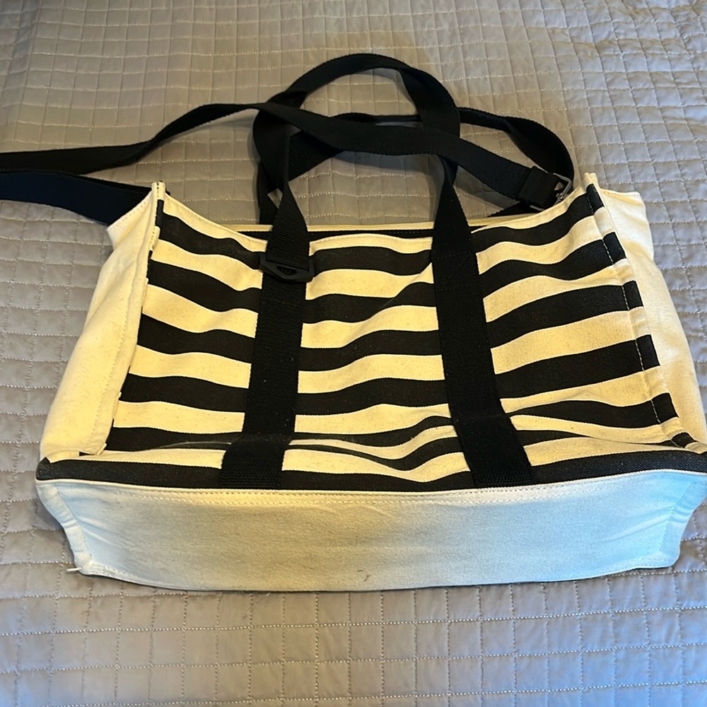 Striped canvas bag